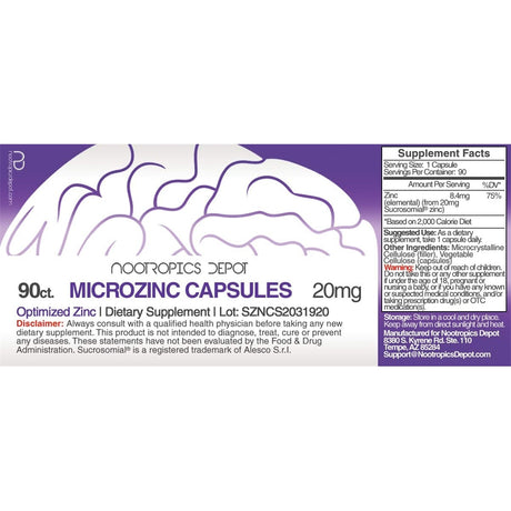 Suplementos de microzinc 20 mg   optimizado