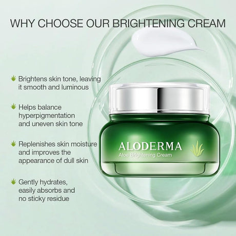 Crema facial iluminada con aloe vera 80% orgánico Aloderma