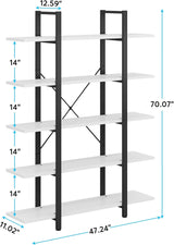 Estantería Tribesigns 5 niveles estilo industrial 72x12x47 pulgadas