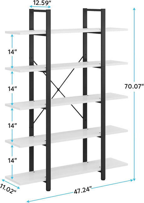 Estantería Tribesigns 5 niveles estilo industrial 72x12x47 pulgadas