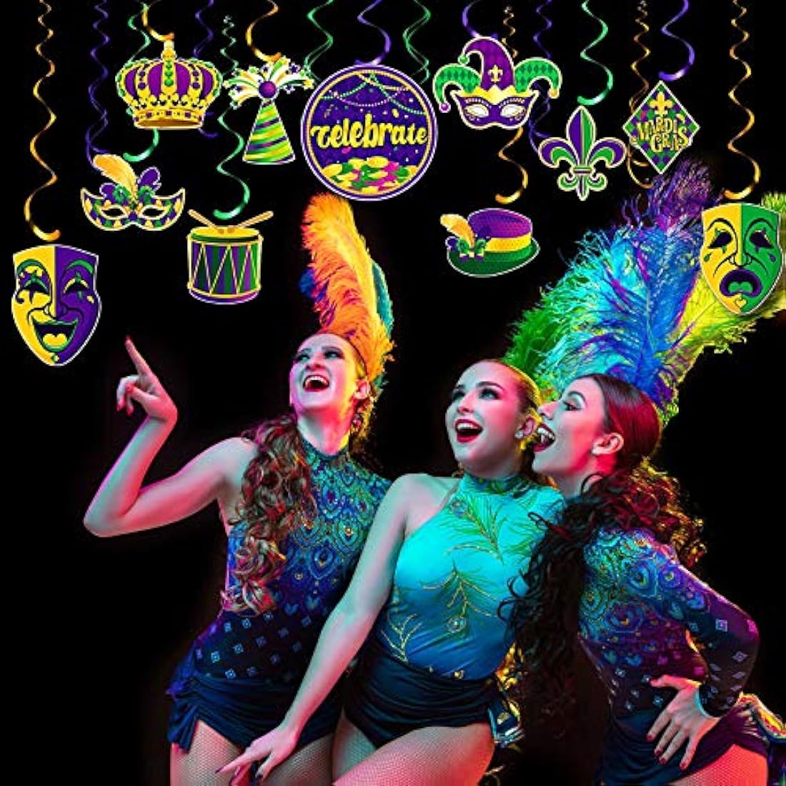 Kit de Decoración para fiesta de Mardi Gras. Marca Pyle