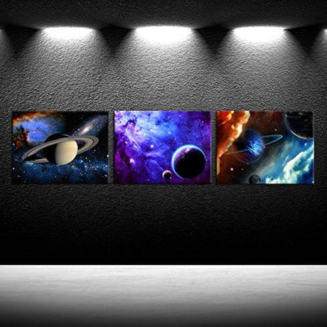 iKNOW FOTO - 3 piezas de lienzo, diseño abstracto estrellas