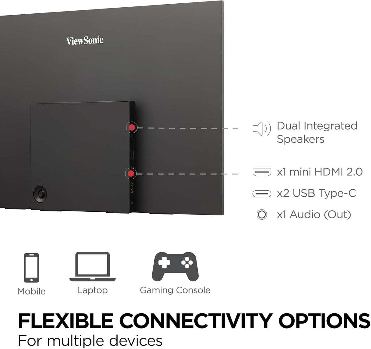 Monitor portátil 4K OLED 15.6 ViewSonic, 60W USB-C, VX1655