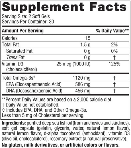 Suplemento Ultimate Omega 2X Mini D 1120 mg  vitamina D3-60