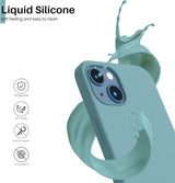 ORNARTO - Funda compatible con iPhone 3 y iPhone 13 Pro, goma de gel suave de 3 capas de silicona líquida delgada, 15,5 cm, cactus
