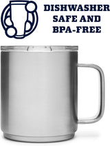 Taza apilable 10 oz, acero inoxidable, aislada al vacío