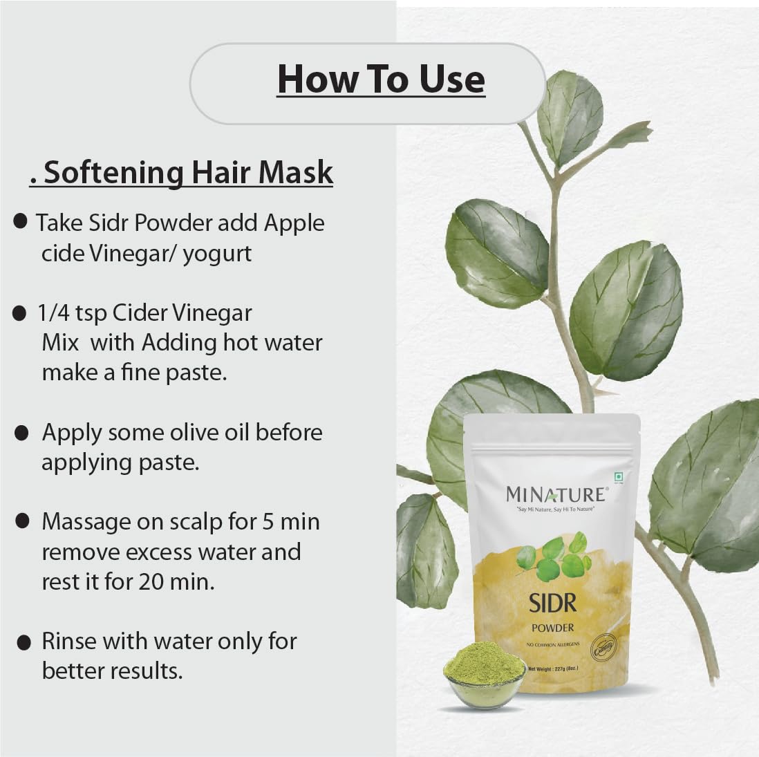 Polvo de Hojas Sidr para Cabello | Acondicionador Natural