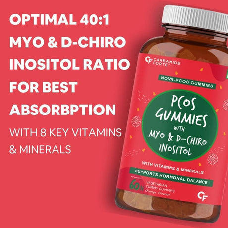 Suplemento PCOS para Mujeres 40:1 Myo & D-Chiro Inositol - 60 Gummies