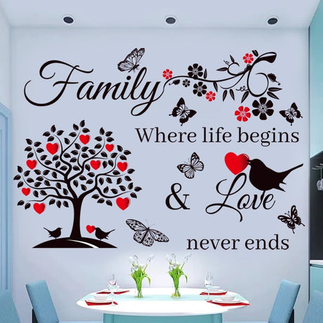 Adhesivo de Pared Familiar, Decoración Inspiradora para el Hogar