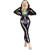 Disfraz de esqueleto de Halloween para mujer talla M