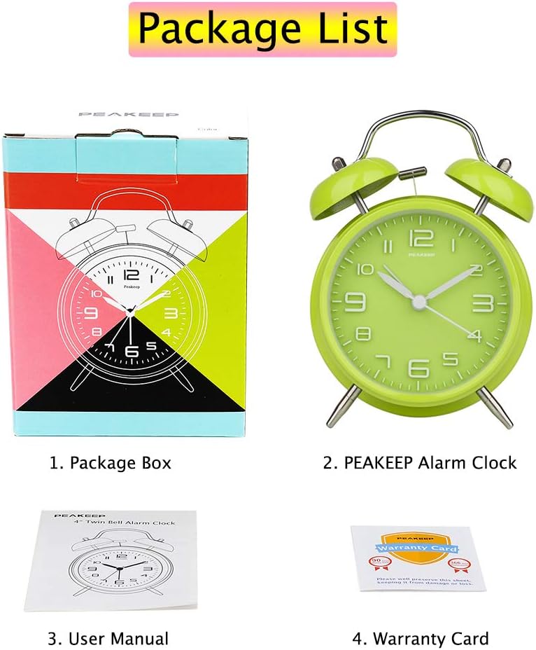 Reloj despertador clásico de campana para dormilones pesado