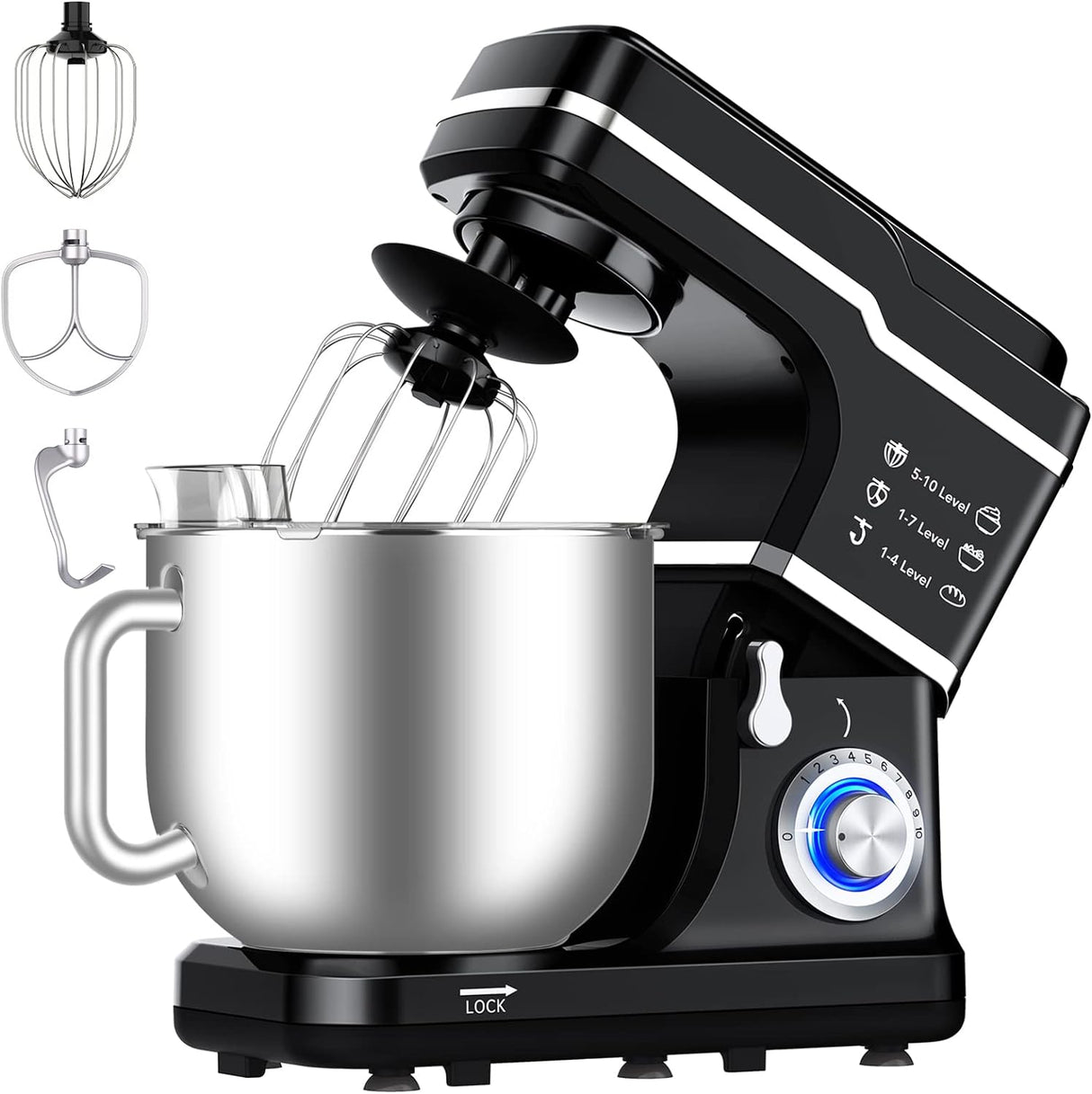 Batidora de Pie 7.5QT, 10 Velocidades, 300W, Modelo MC1