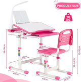 Escritorio y Silla Infantil Ajustables con Luz LED y Cajón