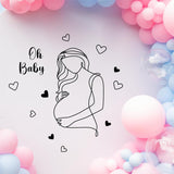 Vinilo Decorativo Oh Baby para Baby Shower - Arte Embarazo