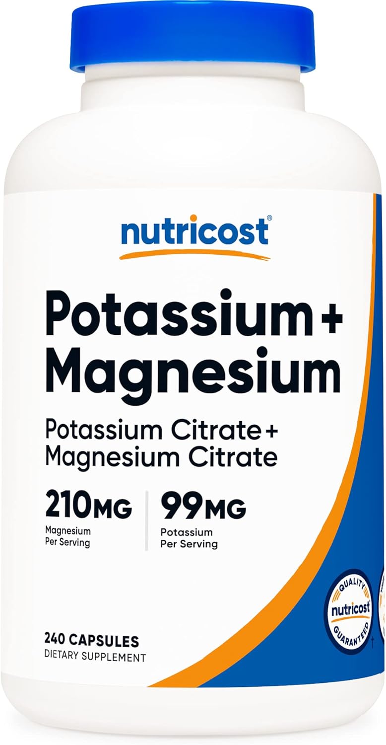 Citratos de Potasio y Magnesio, 240 Cápsulas, Sin OMG/Gluten