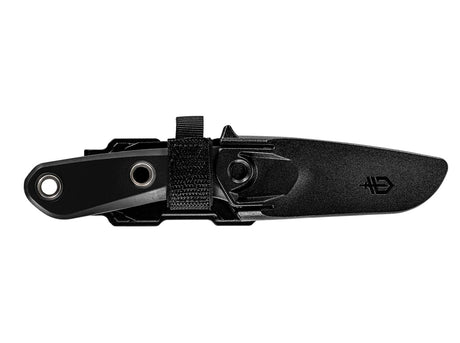 Cuchillo de hoja fija con funda, color negro