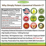 Vitamina Liposomal C 1200mg 180 Cápsula Alta dosis
