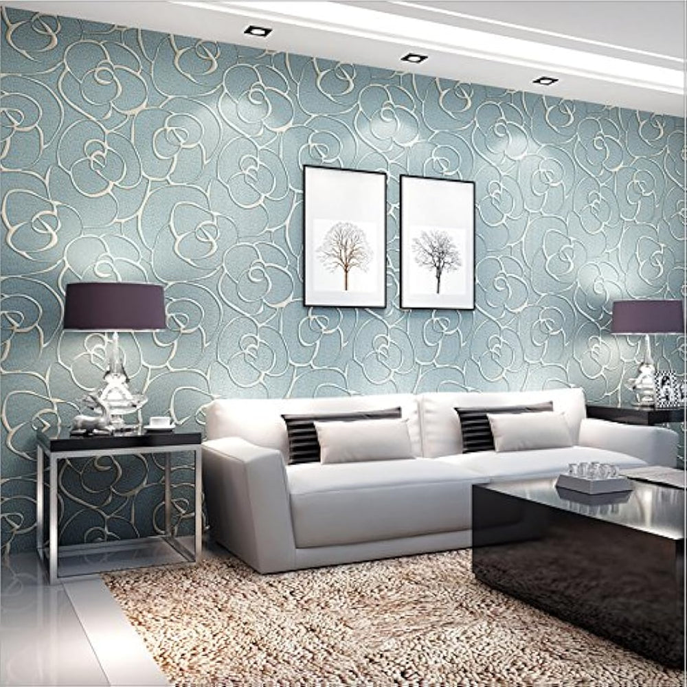 Q Papel pintado no tejido moderno minimalista en relieve 3D