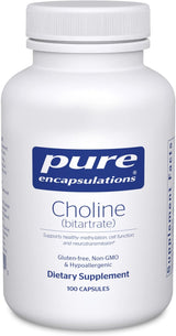 Suplemento Pure Encapsulations Colina (bitartrato)  100 und