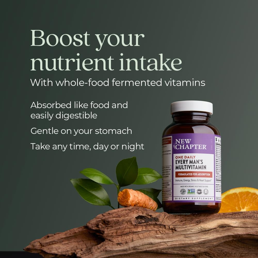 Multivitamínico para hombres New Chapter, 72 ct, orgánico, sin GMO
