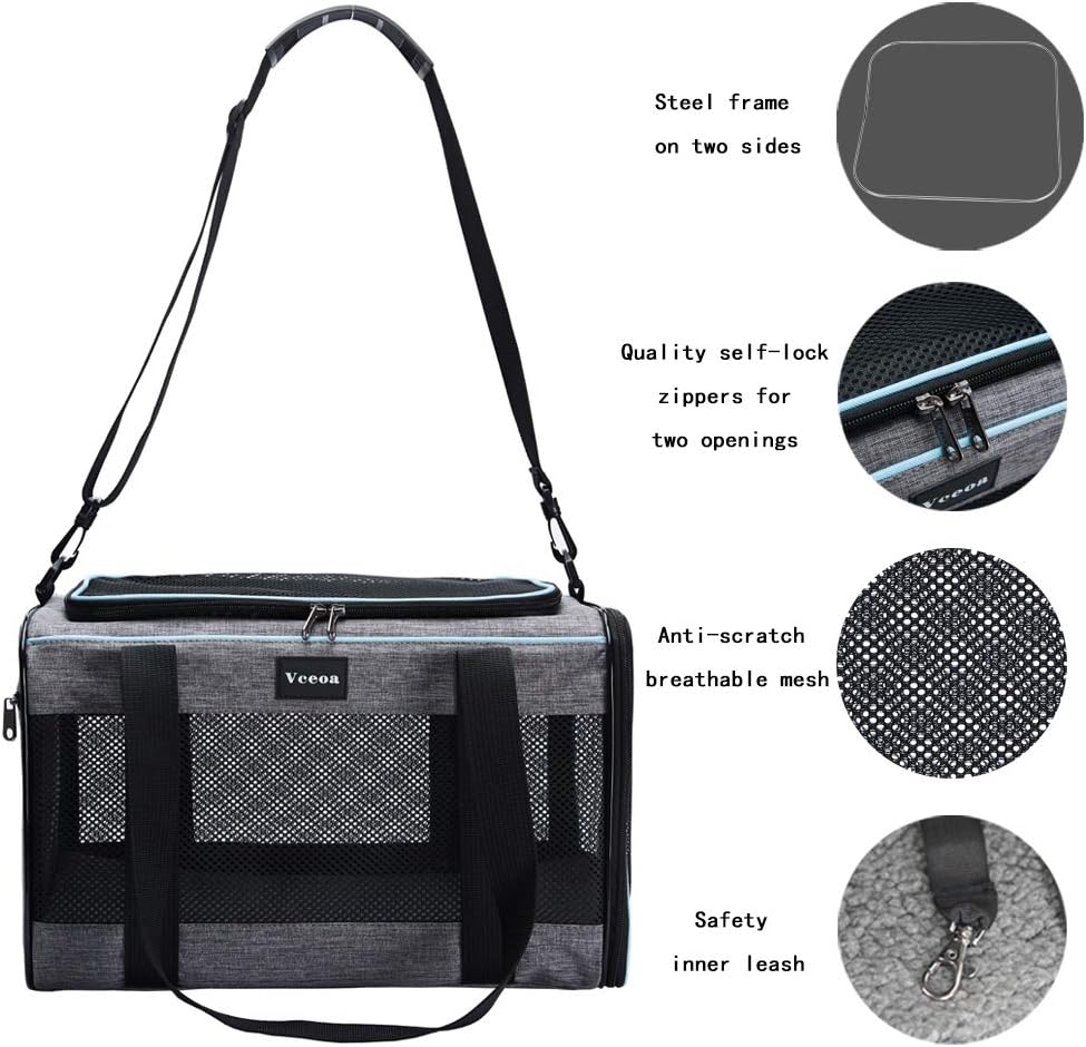 Transportín Vceoa 17.5x11x11 para gatos y perros hasta 16 lbs