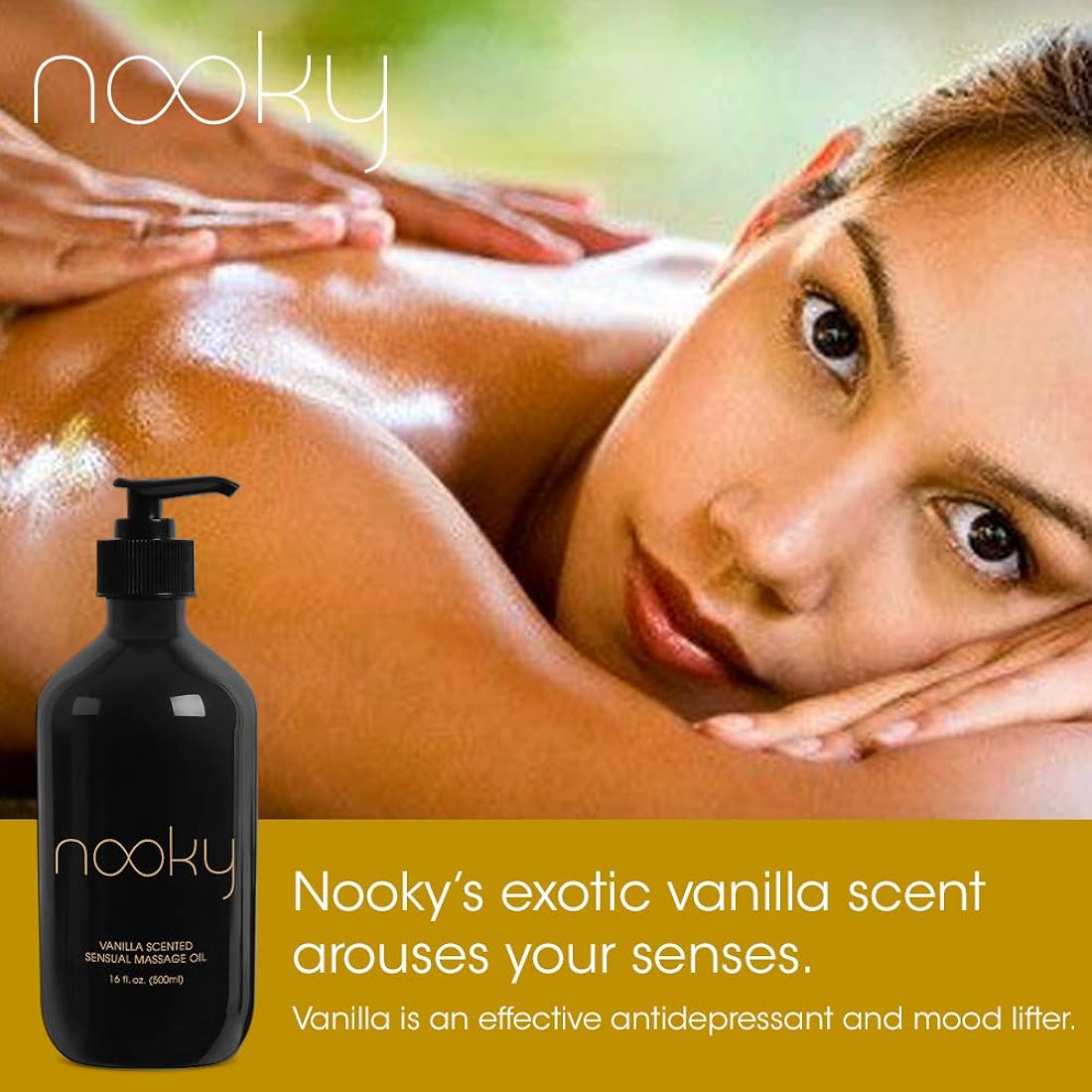 Aceite de masaje de vainilla con aceite de coco NOOKY
