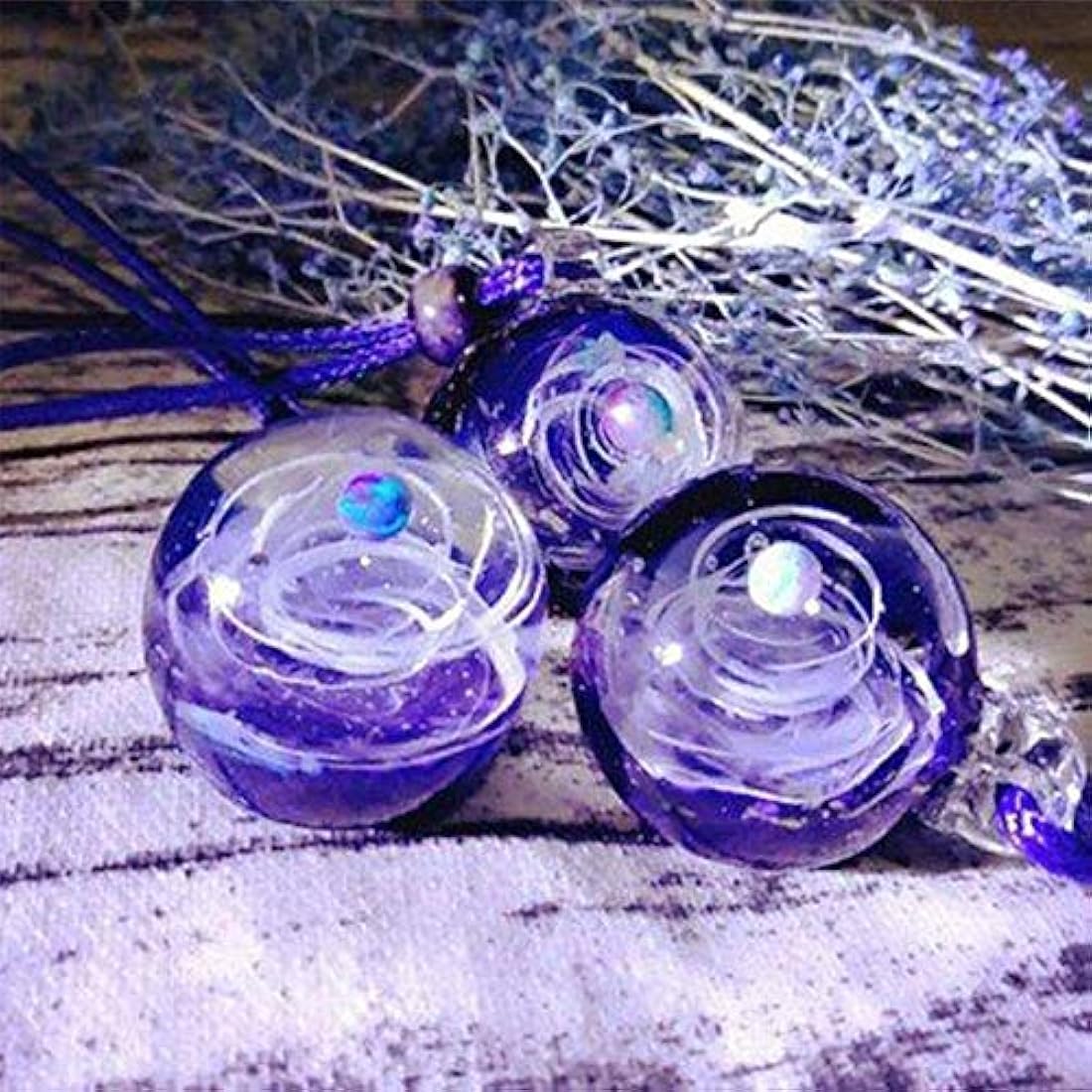 DyAiPet - Molde de bolas de silicona, 9 unidades de resina epoxi, moldes de esfoides universitarios, moldes para colgante, para manualidades de resina UV, bricolaje para joyería (0.787 in/0.984 in/1.181 in)
