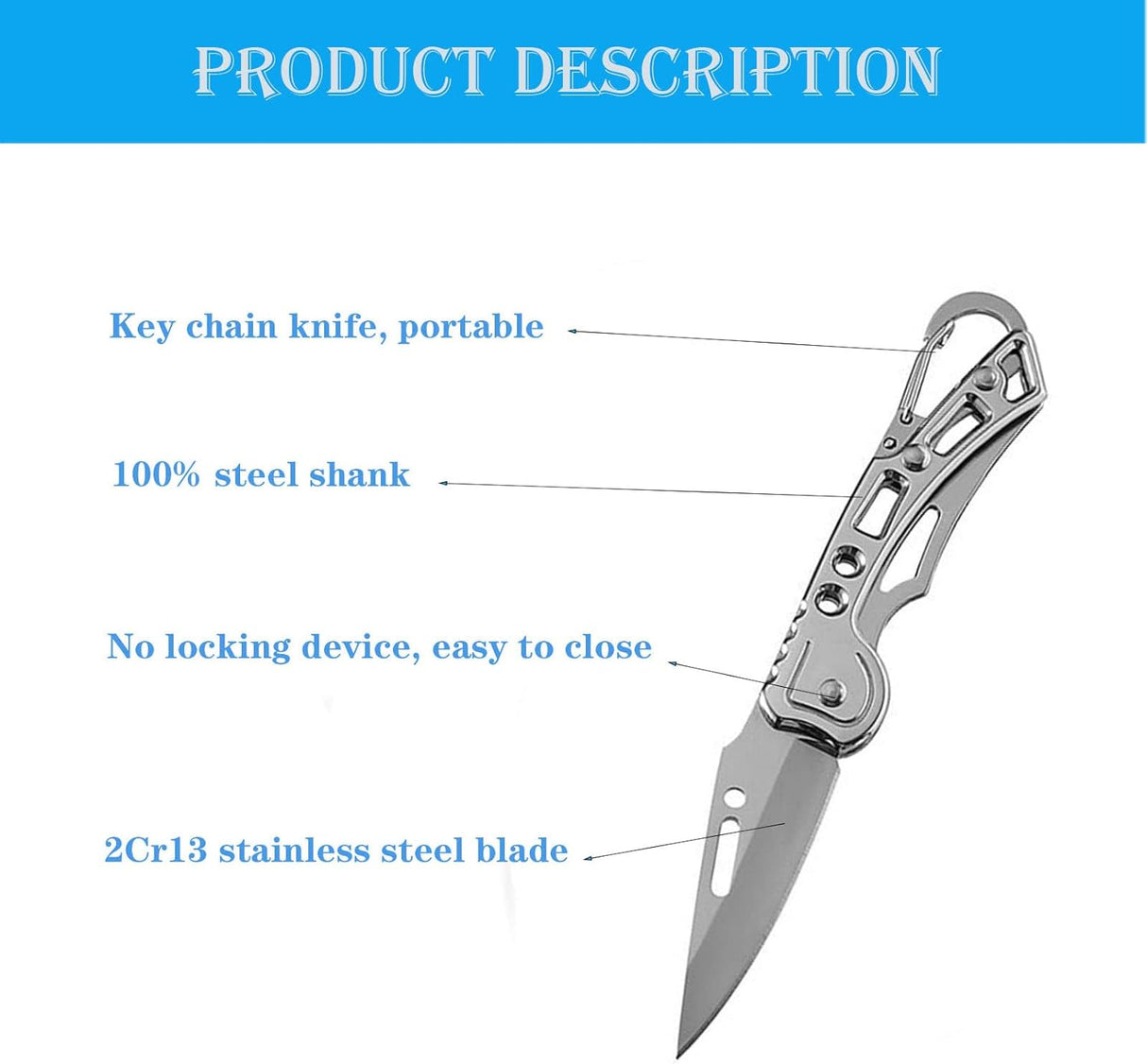 Cuchillo plegable pequeño multifuncional de 2 pulgadas