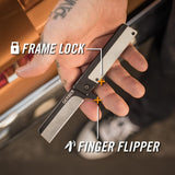 Cuchillo plegado con bordes rectos con clip para el bolsillo