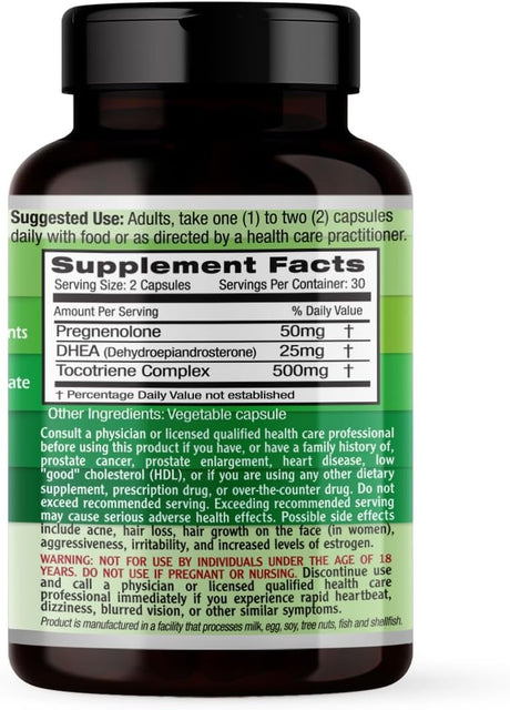 Suplemento EMERALD LABS Pregnenolona 50mg y DHEA 25mg