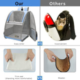 Mochila para transportar gatos cómoda y segura color azul