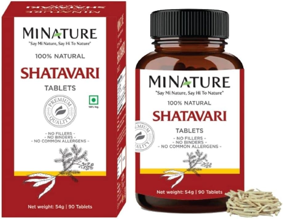 Shatavari Tablets de mi Nature -90 Tabletas, 1000mg  India