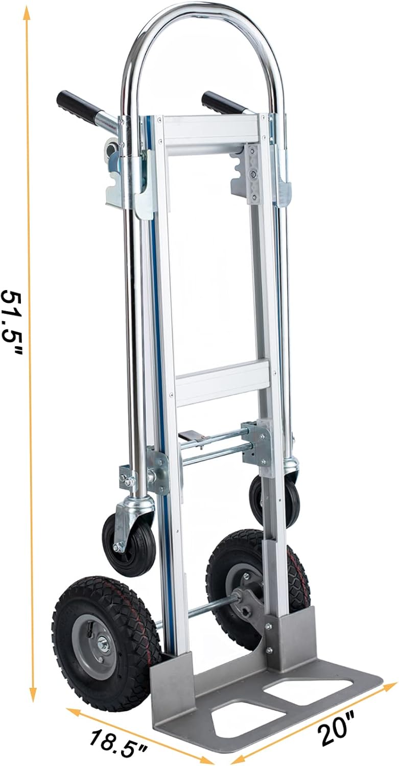 Carretilla 2 en 1 800 LBS Capacidad Carga Aluminio y Acero