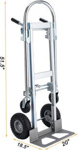 Carretilla 2 en 1 800 LBS Capacidad Carga Aluminio y Acero