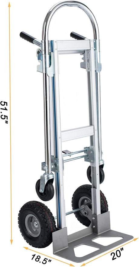 Carretilla 2 en 1 800 LBS Capacidad Carga Aluminio y Acero