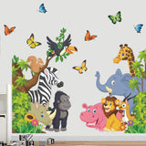 Vinilo Decorativo Animales de Selva Supzone, Elefante y León