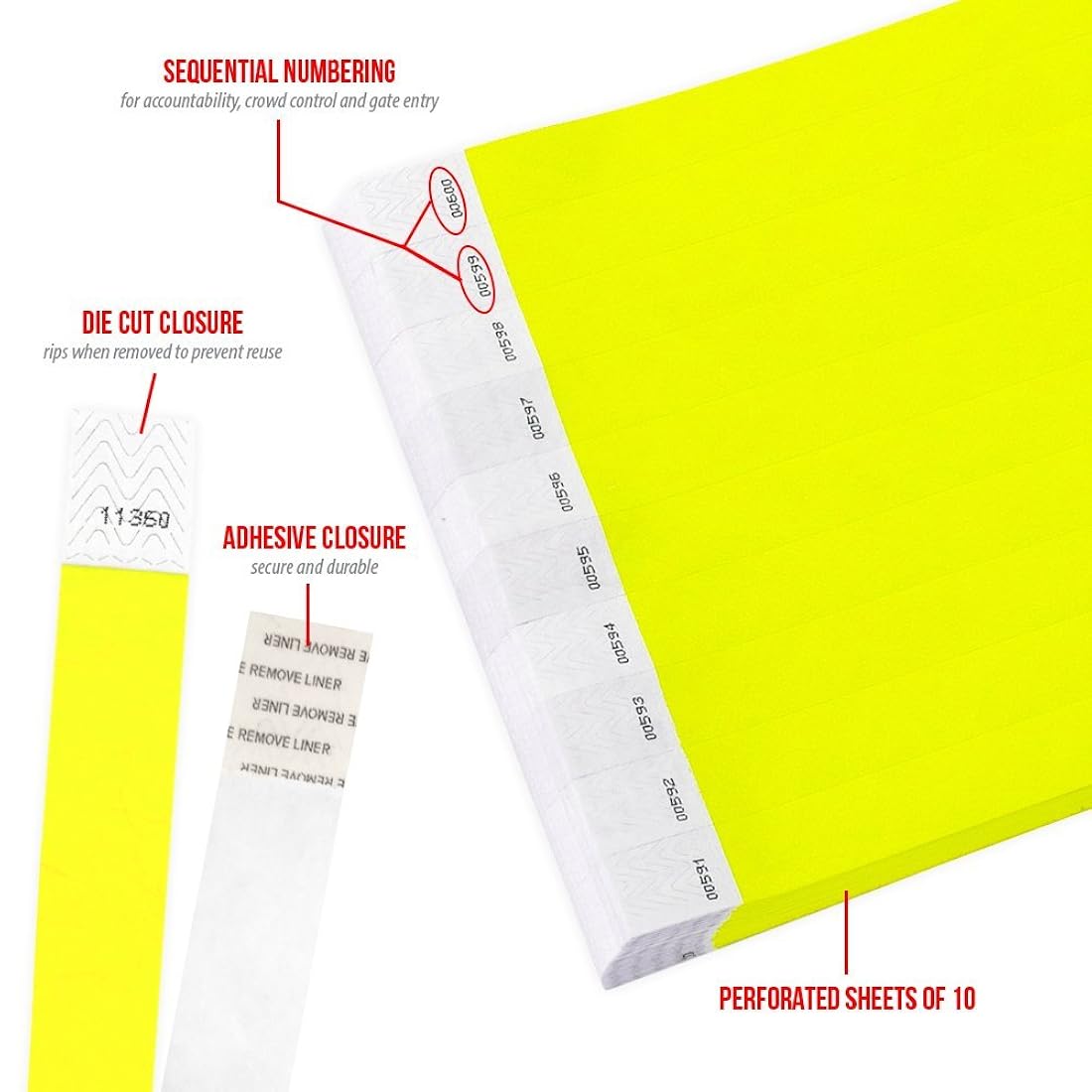 pulceras de Amarillo Neón