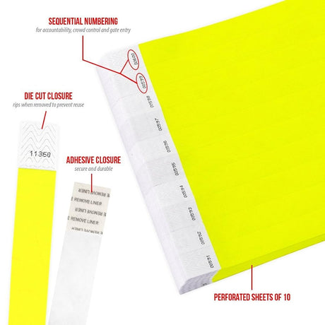 pulceras de Amarillo Neón