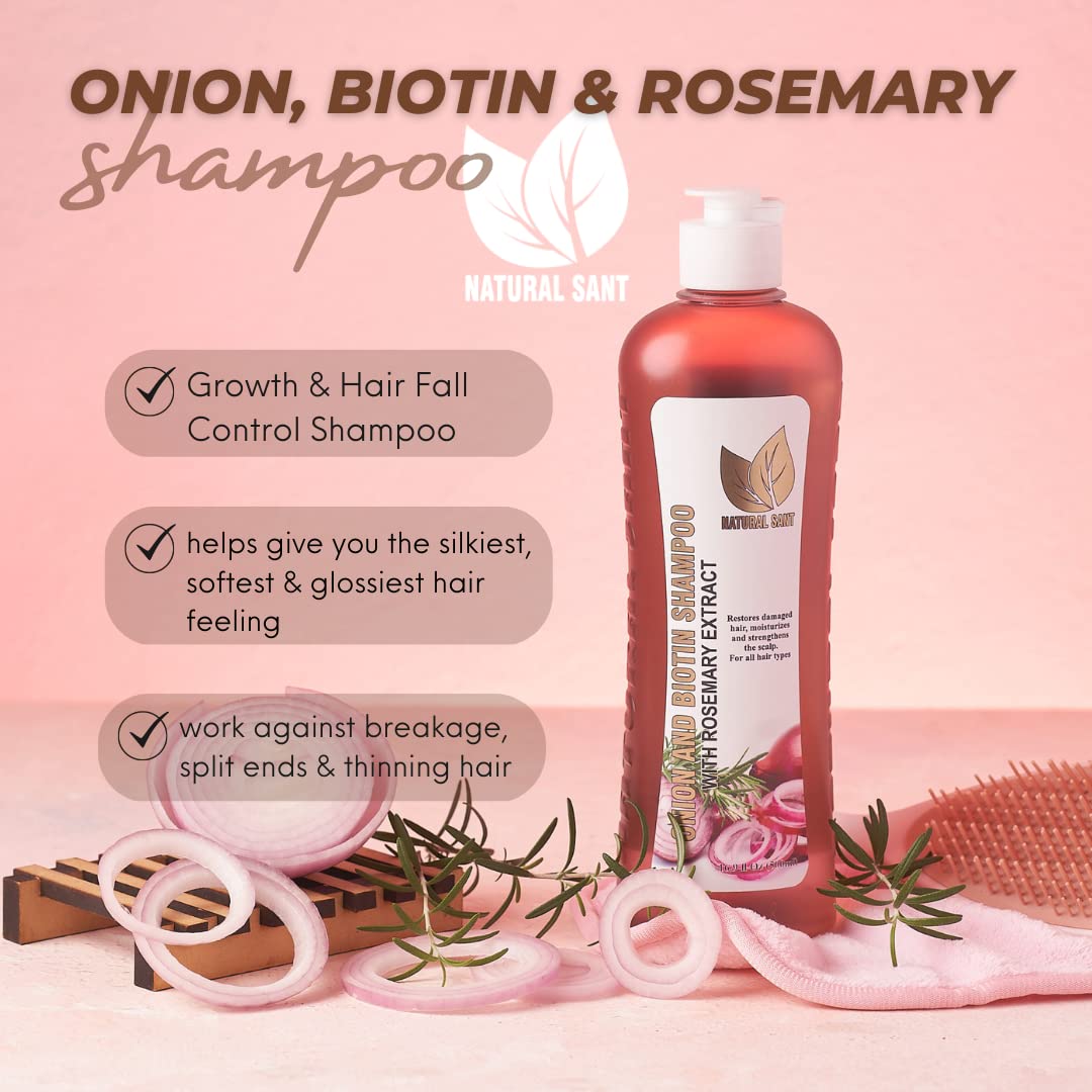 Champú y tratamiento de biotina con cebolla y romero