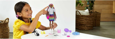 BarbieLeopardRainbowCabelloDoll conCambioColor y Accesorios para niños