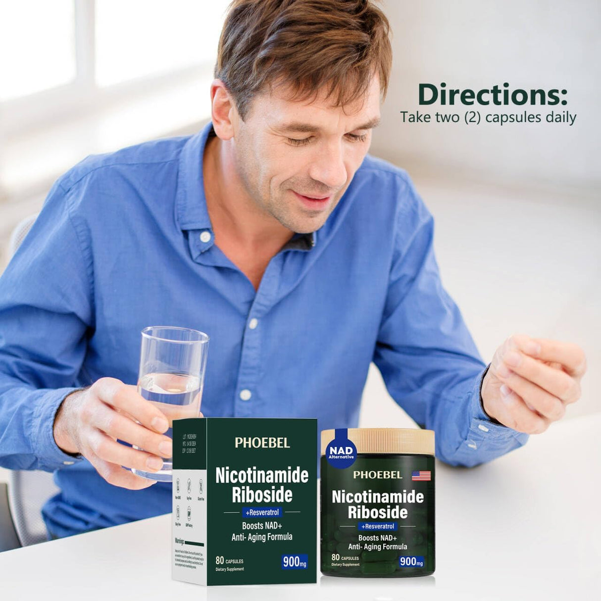 Reabastecimiento NAD+ 900mg (80 cápsulas) - Suplemento Vital