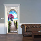 Adhesivo de pared 3D para puerta, papel pintado mural.