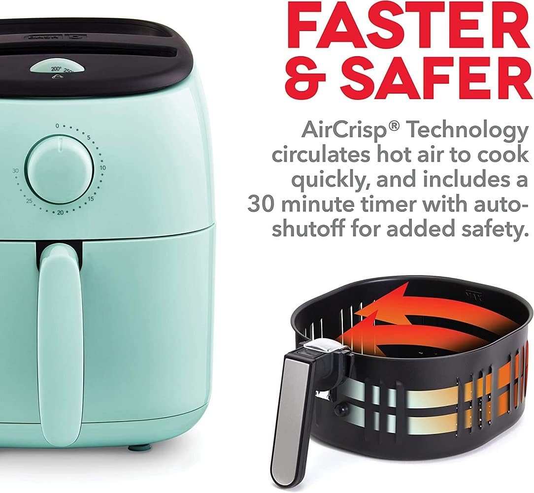 Freidora de aire DASH Tasti-Crisp 2.6 Qt, compacta, 1000W