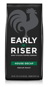 Café Molido Descafeinado Early Riser, 22 Onzas, Sabor Suave