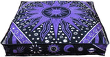 ICC Large Square Floor Pillow Cover Hippie Ottoman Pouf Cover Daybed Cotton Mandala Cushion Cover with Heavy Duty Zipper Seating Ottoman Poufs Dog-Pets Bed (Purple Burning Sun, 35&#34; Square)