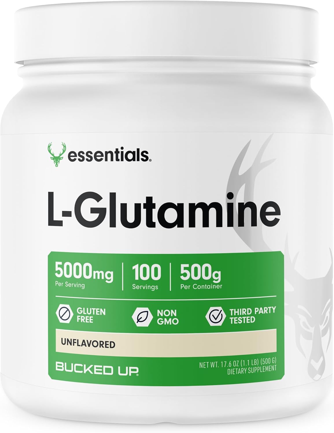 Bucked Up L-Glutamina 500g Sin sabor Sin gluten Non-GMO