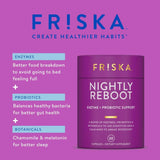 Suplemento Enzimas y Probióticos FRISKA, Digestión y Sueño, 30 Caps