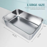 Caja de arena grande acero inoxidable con lado alto IKITCHEN