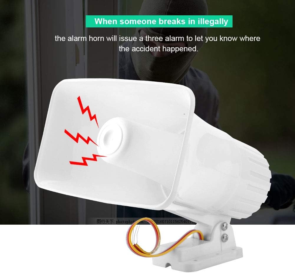 Wired Alarm Siren Horn, 150 dB DC 12V Dual Tone Wired Horn Siren