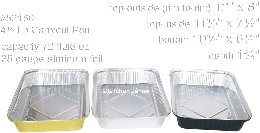 KitchenDance - Sartén oblonga desechable de aluminio de colores, moldes